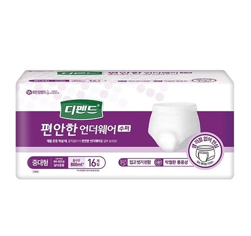 디펜드 편안한 언더웨어 수퍼 중대형(16매×4팩=64매/ 흡수량 800ml)