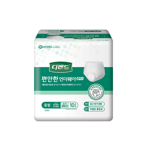 디펜드 편안한 언더웨어 플러스 중형(10매×8팩=80매/ 흡수량 800ml)