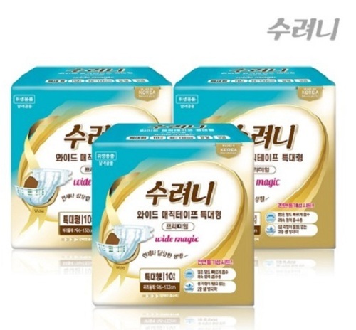 수려니 와이드 매직테이프 프리미엄 특대형 10매x8팩
