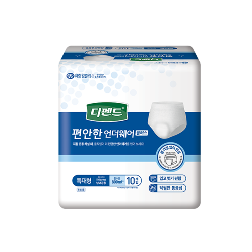 디펜드 편안한 언더웨어 플러스 특대형(10매×8팩=80매/ 흡수량 800ml)