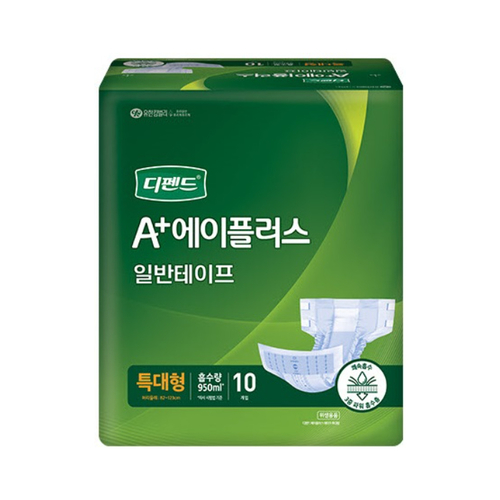 디펜드 A+에이플러스 겉기저귀 일반테이프 특대형(10매×8팩=80매/ 흡수량 950ml) / 허리사이즈(82~123cm)
